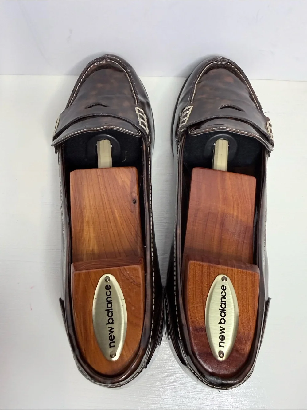 Van Buchman Tortoiseshell Patent Leather Penny Loafers Brown Size 9 M
